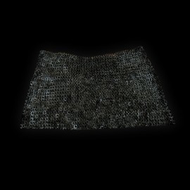 Jupe de maille 9mm anneaux plat rivet rond. noir