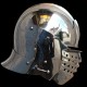 Bellows face sallet : ordinary soldier polishing